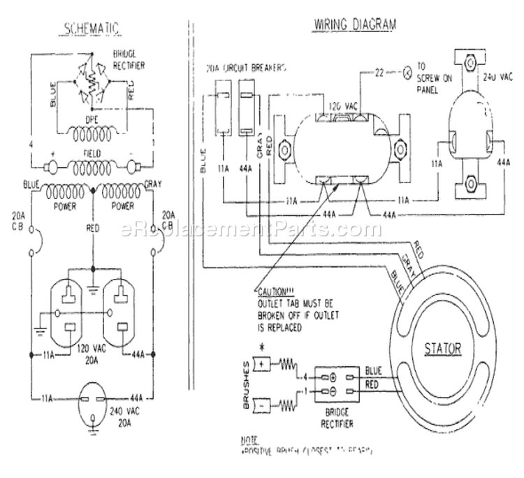 Page B Diagram and Parts List for 9325-0  Briggs and Stratton Generator